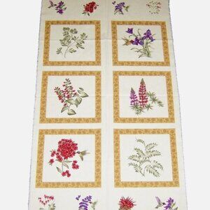 Holly Taylor for Moda Fabrics Natural Garden Panel Floral Hummingbird 24" x 44"